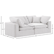 Meridian Furniture Comfy Cream Velvet 2-Pc. Modular Sofa