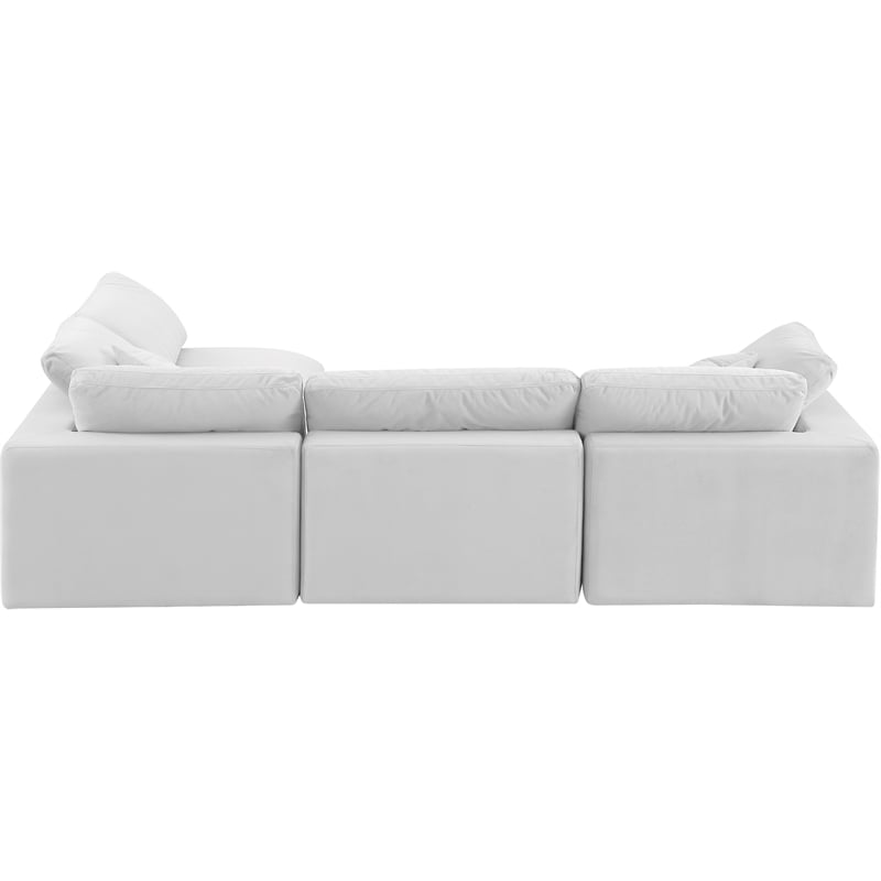 Meridian Furniture Comfy Cream Velvet 4-Pc. Modular Sectional