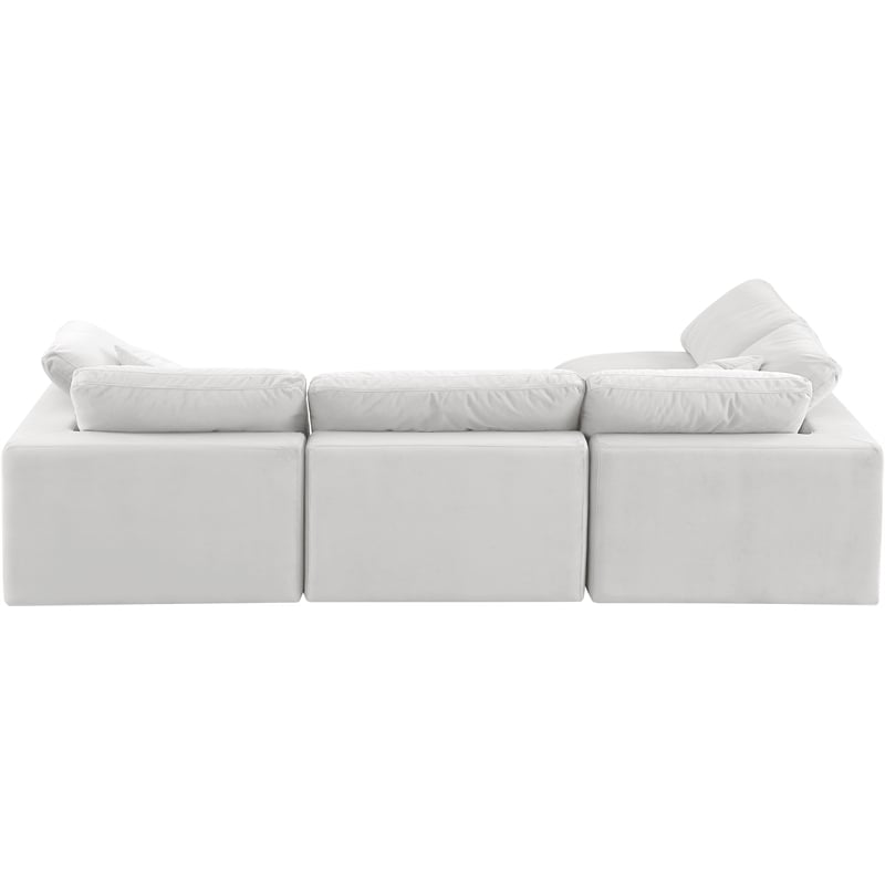 Meridian Furniture Comfy Cream Velvet 4-Pc. Modular Sectional