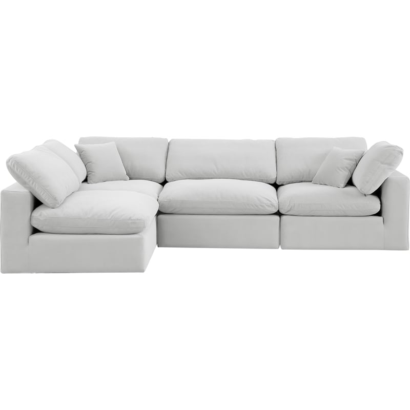 Meridian Furniture Comfy Cream Velvet 4-Pc. Modular Sectional