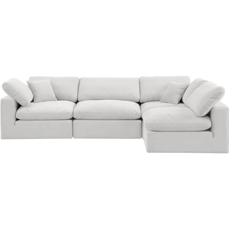 Meridian Furniture Comfy Cream Velvet 4-Pc. Modular Sectional