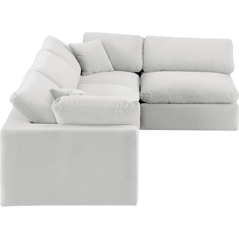 Meridian Furniture Comfy Cream Velvet 4-Pc. Modular Sectional