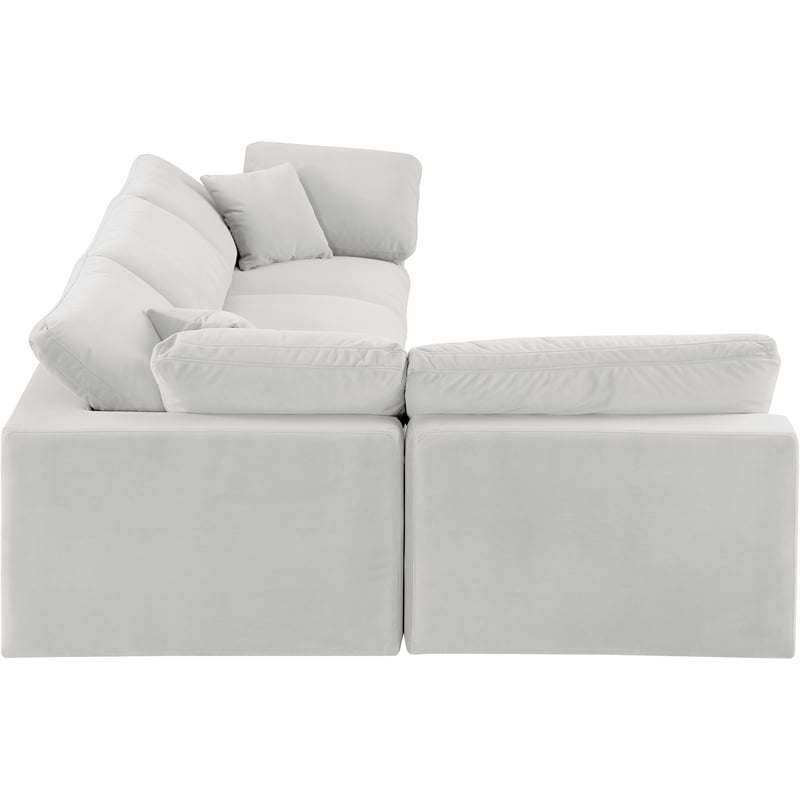 Meridian Furniture Comfy Cream Velvet 4-Pc. Modular Sectional