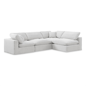 Meridian Furniture Comfy Cream Velvet 4-Pc. Modular Sectional