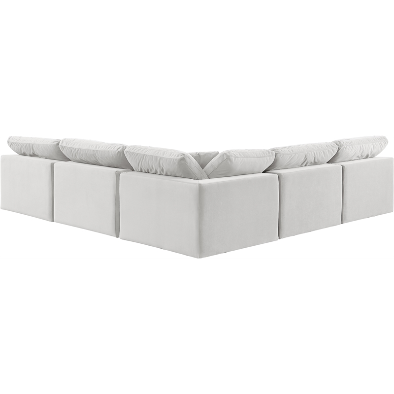 Meridian Furniture Comfy Cream Velvet 5-Pc. Modular Sectional