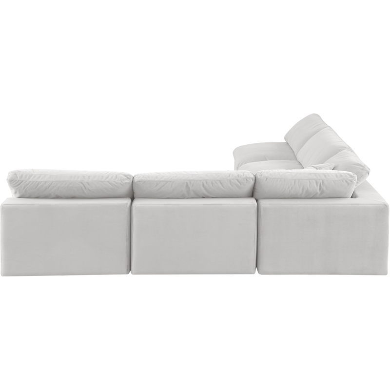 Meridian Furniture Comfy Cream Velvet 5-Pc. Modular Sectional