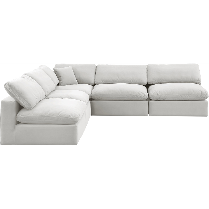 Meridian Furniture Comfy Cream Velvet 5-Pc. Modular Sectional