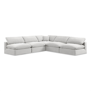 Meridian Furniture Comfy Cream Velvet 5-Pc. Modular Sectional
