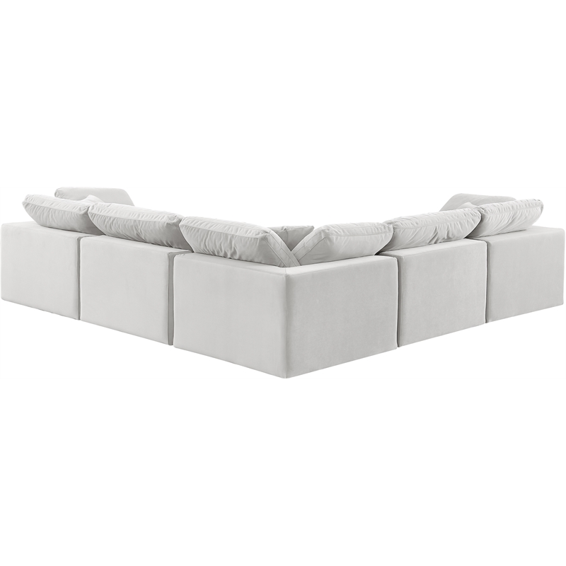 Meridian Furniture Comfy Cream Velvet 5-Pc. Modular Sectional