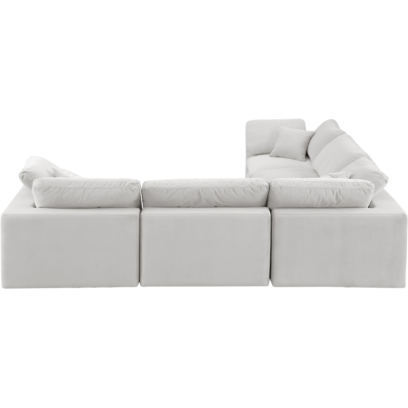 Meridian Furniture Comfy Cream Velvet 5-Pc. Modular Sectional