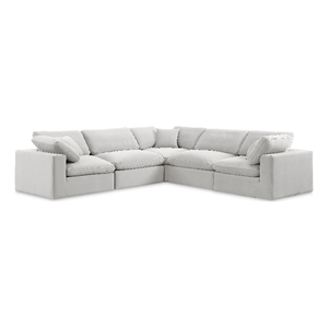 Meridian Furniture Comfy Cream Velvet 5-Pc. Modular Sectional