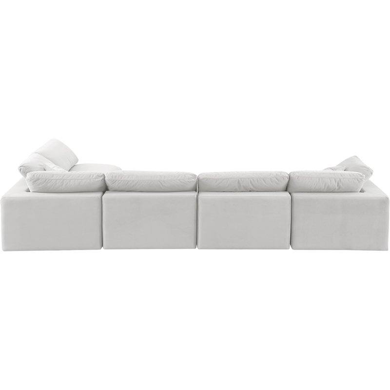 Meridian Furniture Comfy Cream Velvet 5-Pc. Modular Sectional