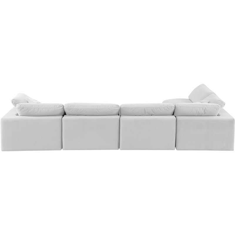 Meridian Furniture Comfy Cream Velvet 5-Pc. Modular Sectional