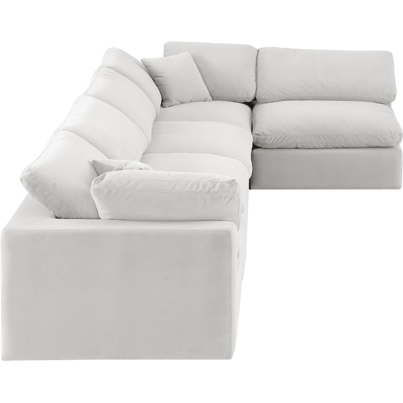 Meridian Furniture Comfy Cream Velvet 5-Pc. Modular Sectional