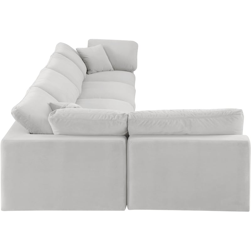 Meridian Furniture Comfy Cream Velvet 5-Pc. Modular Sectional
