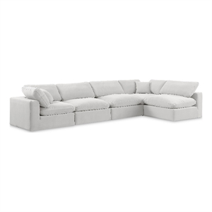 Meridian Furniture Comfy Cream Velvet 5-Pc. Modular Sectional