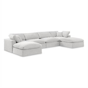 Meridian Furniture Comfy Cream Velvet 6-Pc. Modular Sectional