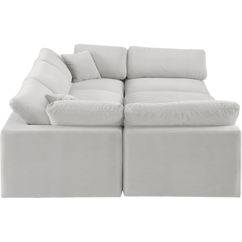 Meridian Furniture Comfy Cream Velvet 6-Pc. Modular Sectional