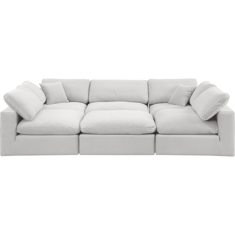 Meridian Furniture Comfy Cream Velvet 6-Pc. Modular Sectional