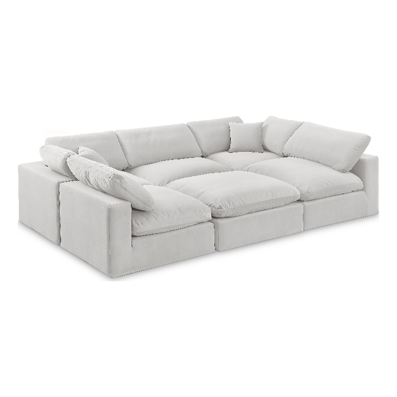 Meridian Furniture Comfy Cream Velvet 6-Pc. Modular Sectional