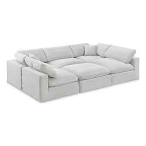 Meridian Furniture Comfy Cream Velvet 6-Pc. Modular Sectional