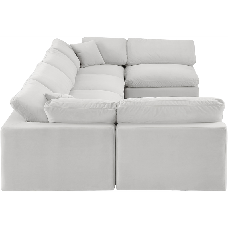 Meridian Furniture Comfy Cream Velvet 6-Pc. Modular Sectional