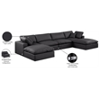 Meridian Furniture Comfy Black Vegan Leather 6-Pc. Modular Sectional