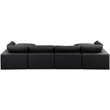 Meridian Furniture Comfy Black Vegan Leather 6-Pc. Modular Sectional