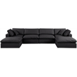 Meridian Furniture Comfy Black Vegan Leather 6-Pc. Modular Sectional