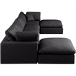 Meridian Furniture Comfy Black Vegan Leather 6-Pc. Modular Sectional