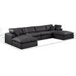 Meridian Furniture Comfy Black Vegan Leather 6-Pc. Modular Sectional