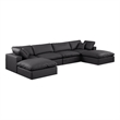 Meridian Furniture Comfy Black Vegan Leather 6-Pc. Modular Sectional