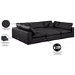 Meridian Furniture Comfy Black Vegan Leather 6-Pc. Modular Sectional