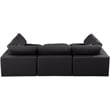 Meridian Furniture Comfy Black Vegan Leather 6-Pc. Modular Sectional