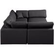 Meridian Furniture Comfy Black Vegan Leather 6-Pc. Modular Sectional