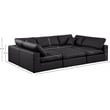 Meridian Furniture Comfy Black Vegan Leather 6-Pc. Modular Sectional
