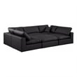 Meridian Furniture Comfy Black Vegan Leather 6-Pc. Modular Sectional