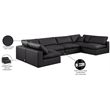Meridian Furniture Comfy Black Vegan Leather 6-Pc. Modular Sectional