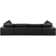 Meridian Furniture Comfy Black Vegan Leather 6-Pc. Modular Sectional