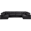 Meridian Furniture Comfy Black Vegan Leather 6-Pc. Modular Sectional