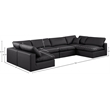 Meridian Furniture Comfy Black Vegan Leather 6-Pc. Modular Sectional