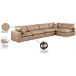 Meridian Furniture Comfy Tan Vegan Leather 5-Pc. Modular Sectional