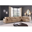 Meridian Furniture Comfy Tan Vegan Leather 5-Pc. Modular Sectional