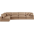 Meridian Furniture Comfy Tan Vegan Leather 5-Pc. Modular Sectional