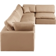 Meridian Furniture Comfy Tan Vegan Leather 5-Pc. Modular Sectional