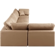 Meridian Furniture Comfy Tan Vegan Leather 5-Pc. Modular Sectional