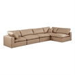 Meridian Furniture Comfy Tan Vegan Leather 5-Pc. Modular Sectional