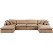 Meridian Furniture Comfy Tan Vegan Leather 6-Pc. Modular Sectional