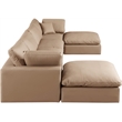 Meridian Furniture Comfy Tan Vegan Leather 6-Pc. Modular Sectional