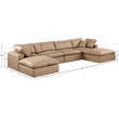 Meridian Furniture Comfy Tan Vegan Leather 6-Pc. Modular Sectional